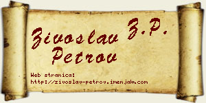 Živoslav Petrov vizit kartica